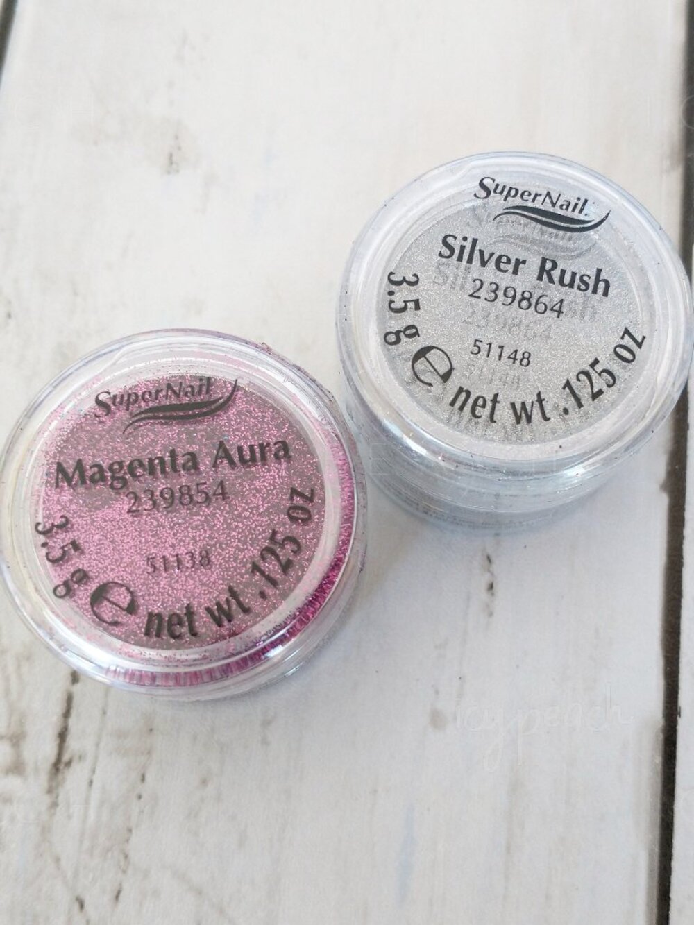 SuperNail Glitter Set Magenta Aura Silver Rush Nail Art Powder Manicure Pedicure